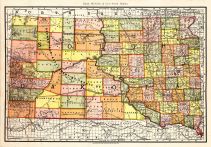 South Dakota 1892 State Map 24x34